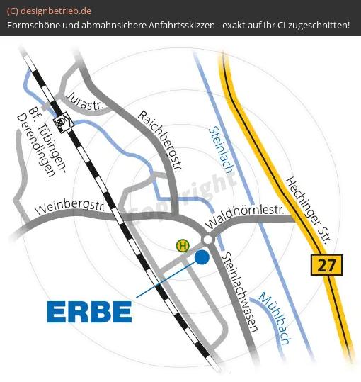 Anfahrtsskizze Tübingen Detailskizze ERBE Elektromedizin GmbH