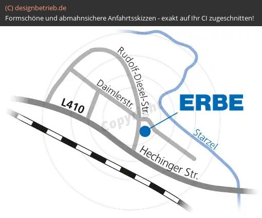 Anfahrtsskizze Rangendingen Detailskizze ERBE Elektromedizin GmbH