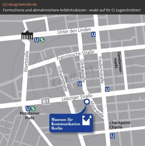 Anfahrtsskizze Berlin Museum für Kommunikation Berlin