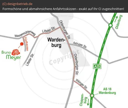 Anfahrtsskizze Wardenburg Baumschule Bruno Meyer