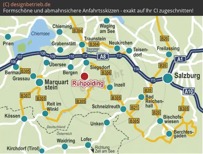 Anfahrtsskizze Ruhpolding (Detailkarte) (Freizeitpark)