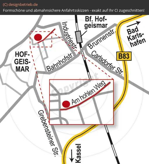 Anfahrtsskizze Hofgeismar Möbel-Musterhalle Wilhelm Engelhardt