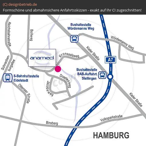 Anfahrtsskizze Hamburg anamed