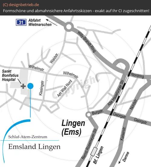 Anfahrtsskizze Lingen Löwenstein Medical GmbH & Co. KG