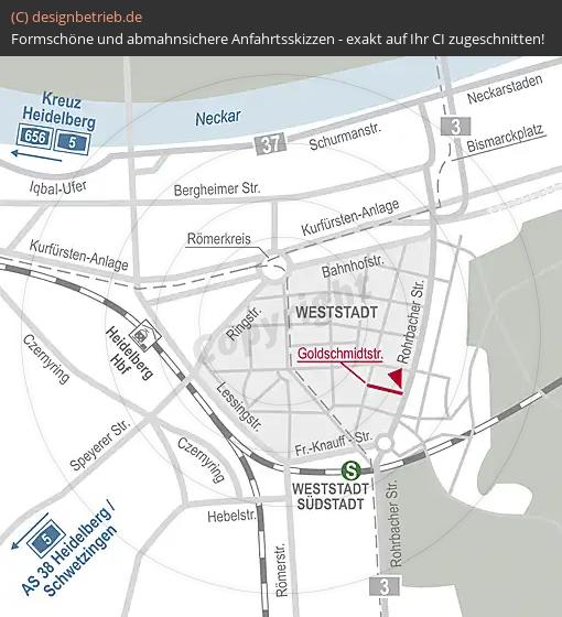 Anfahrtsskizze Heidelberg Kalkmann Wohnwerte GmbH & Co. KG