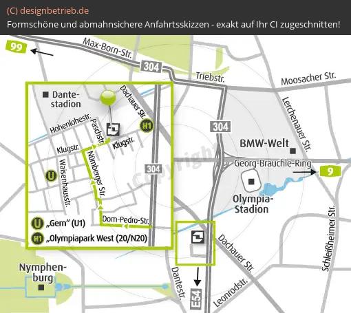 Anfahrtsskizze München Paschstraße DERAG Living Hotel Karl Theodor
