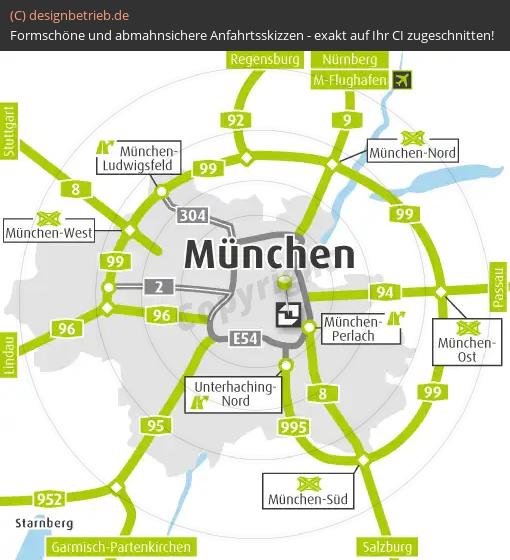 (345) Anfahrtsskizze München Übersichtskarte