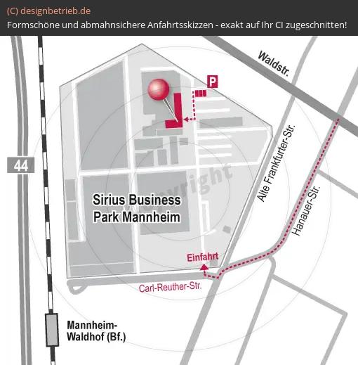 Anfahrtsskizze Mannheim Business Sirius Park (Gebäudeplan) ADVICO Partner Rhein-Neckar