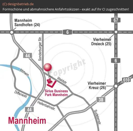 (349) Anfahrtsskizze Mannheim Business Sirius Park (Detailskizze)