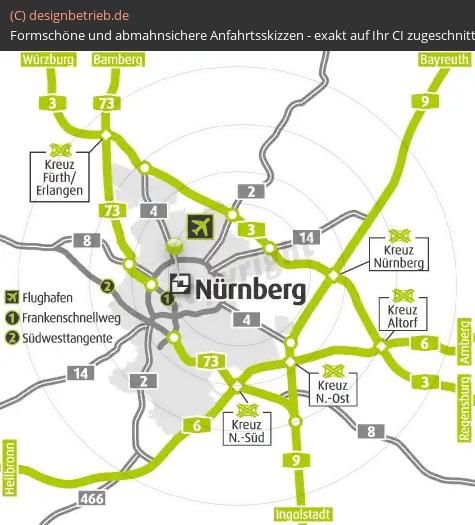 (351) Anfahrtsskizze Nürnberg Übersichtsplan