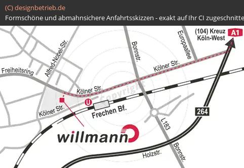 Anfahrtsskizze Frechen Kölner Straße HSW Willmann GmbH
