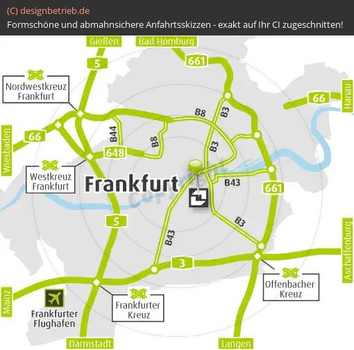 (359) Anfahrtsskizze Frankfurt (Übersichtskarte)