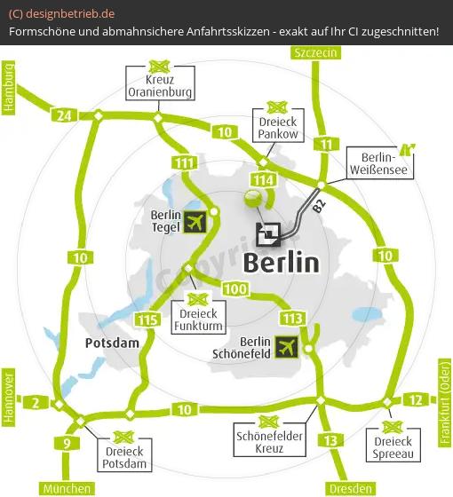 (363) Anfahrtsskizze Berlin (Übersichtskarte)