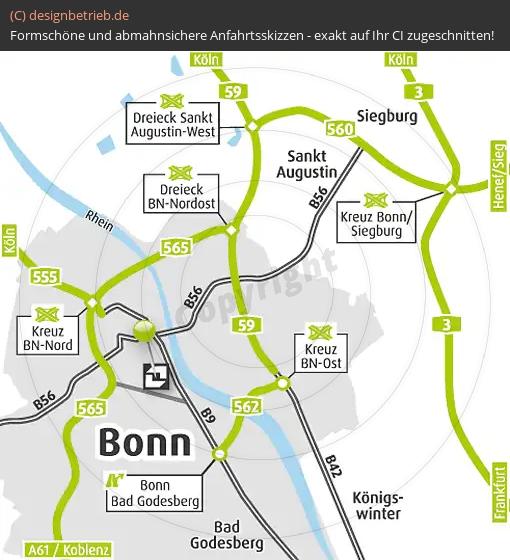 (372) Anfahrtsskizze Bonn Übersichtskarte