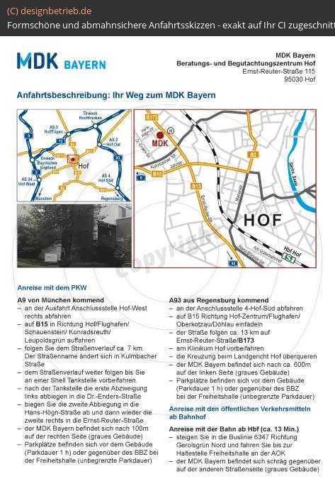 Anfahrtsskizze Hof Ernst-Reuter-Straße MDK Bayern