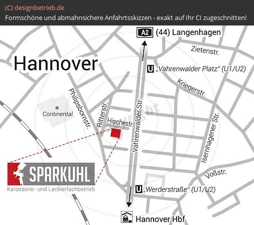 Anfahrtsskizze Hannover Hischestraße Sparkuhl GmbH