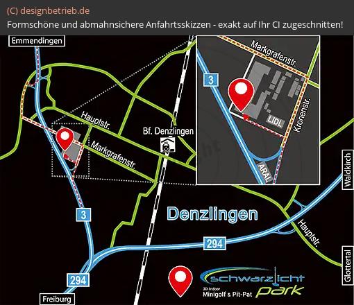 Anfahrtsskizze Denzlingen Markgrafenstraße Schwarzlichtpark GmbH
