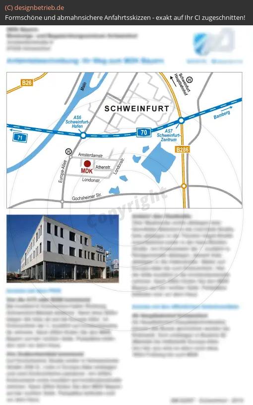 Anfahrtsskizze Schweinfurt (Amsterdamstraße) MDK Bayern