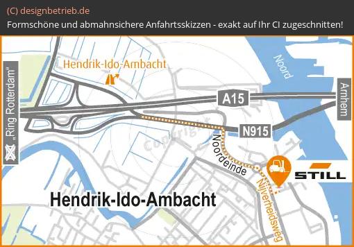 Anfahrtsskizze Hendrik-Ido-Ambacht bei Rotterdam (Niederlande) Detailskizze STILL GmbH