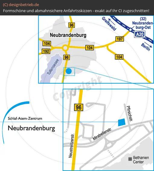 Anfahrtsskizze Neubrandenburg Schlaf-Atem-Zentrum Löwenstein Medical GmbH & Co. KG