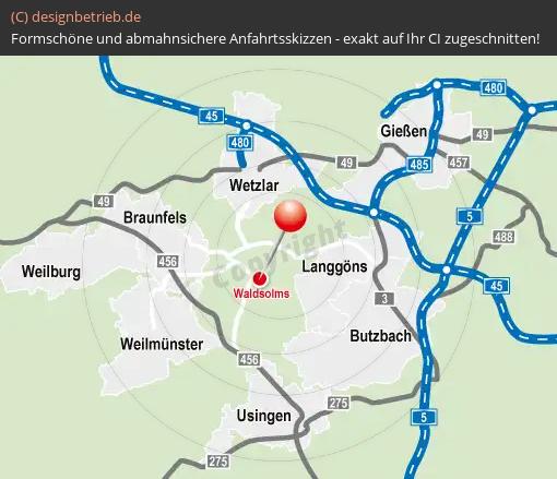 Anfahrtsskizze Waldsolm Autohaus Friedrich