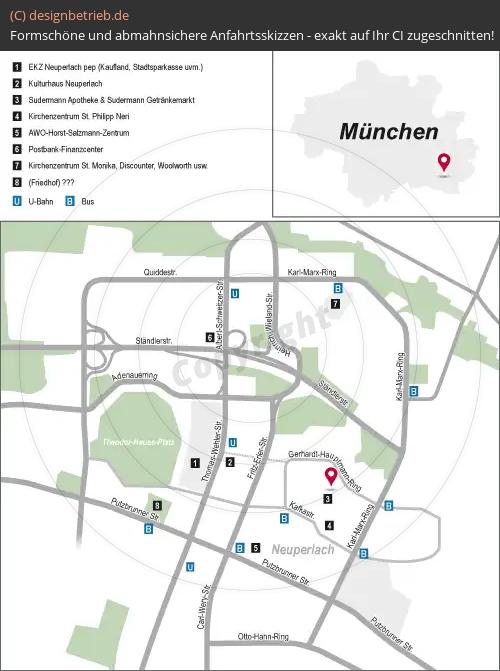 Anfahrtsskizze Neuperlach (Lageplan / München) punctum.eu