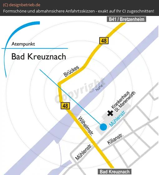 Anfahrtsskizze Bad Kreuznach (Mühlenstraße) Atempunkt Löwenstein Medical GmbH & Co. KG