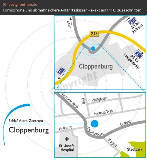 (509) Anfahrtsskizze Cloppenburg (Antoniusplatz)
