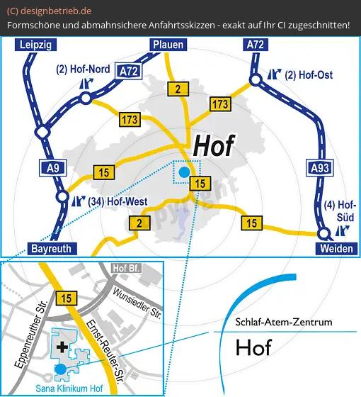 Anfahrtsskizze Hof Schlaf-Atem-Zentrum Löwenstein Medical GmbH & Co. KG