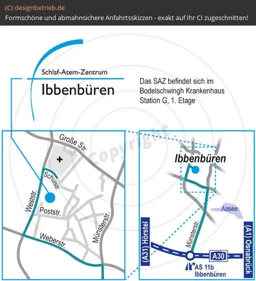 Anfahrtsskizze Ibbenbüren Schulstraße im Bodelschwingh-Krankenhaus Schlaf-Atem-Zentrum Löwenstein Medical GmbH & Co. KG