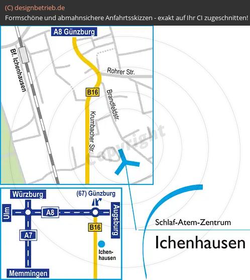 Anfahrtsskizze Ichenhausen Kumbacher Straße Schlaf-Atem-Zentrum Löwenstein Medical GmbH & Co. KG