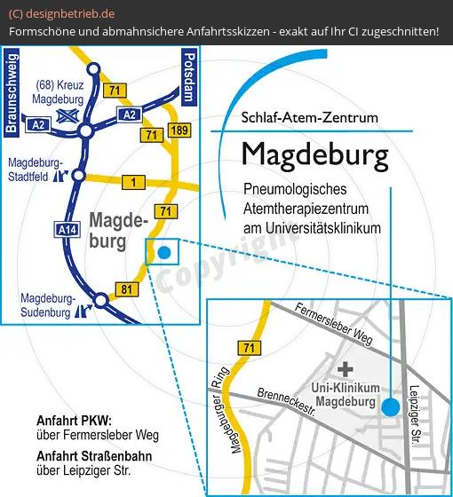 Anfahrtsskizze Magdeburg Uni-Klinikum Leipziger Straße Schlaf-Atem-Zentrum Löwenstein Medical GmbH & Co. KG