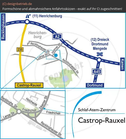 Anfahrtsskizze Castrop-Rauxel Ickerner Straße Schlaf-Atem-Zentrum Löwenstein Medical GmbH & Co. KG