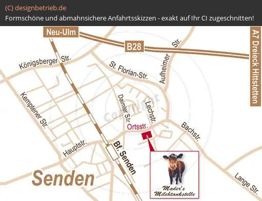 Anfahrtsskizze Senden Ortsstraße 13 Maders Milchtankstelle