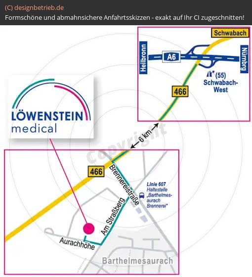Anfahrtsskizze Kammerstein Niederlassung Löwenstein Medical GmbH & Co. KG
