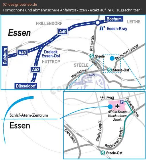 Anfahrtsskizze Essen Schlaf-Atem-Zentrum | Löwenstein Medical GmbH & Co. KG