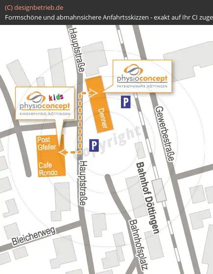Anfahrtsskizze Döttingen (Schweiz) Physioconcept Döttingen