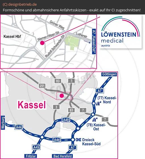 Anfahrtsskizze Kassel Niederlassung | Löwenstein Medical GmbH & Co. KG