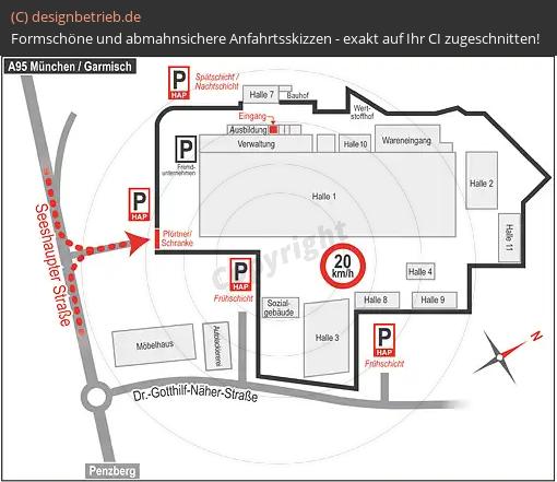Anfahrtsskizze Penzberg (Lageplan) HÖRMANN Automotive Penzberg GmbH