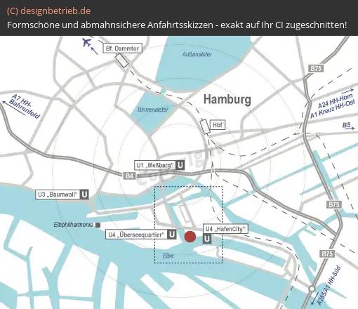 (609) Anfahrtsskizze Hamburg (Übersichtskarte)