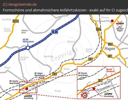 (62) Anfahrtsskizze Gevelsberg (übersichtskarte + Detailkarte)