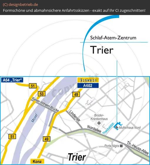 Anfahrtsskizze Trier Schlaf-Atem-Zentrum | Löwenstein Medical GmbH & Co. KG