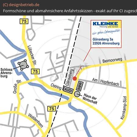 Anfahrtsskizze Ahrensburg Kleinke GmbH
