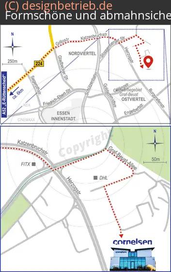 Anfahrtsskizze Essen PKW-Anfahrt | Cornelsen Umwelttechnologie GmbH