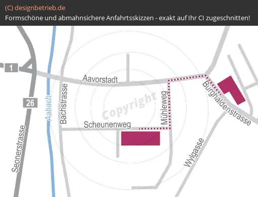 Anfahrtsskizze Lenzburg (Schweiz) | Webdesign S. Beer