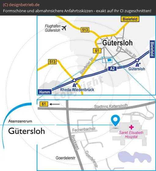 Anfahrtsskizze Gütersloh Schlaf-Atem-Zentrum | Löwenstein Medical GmbH & Co. KG