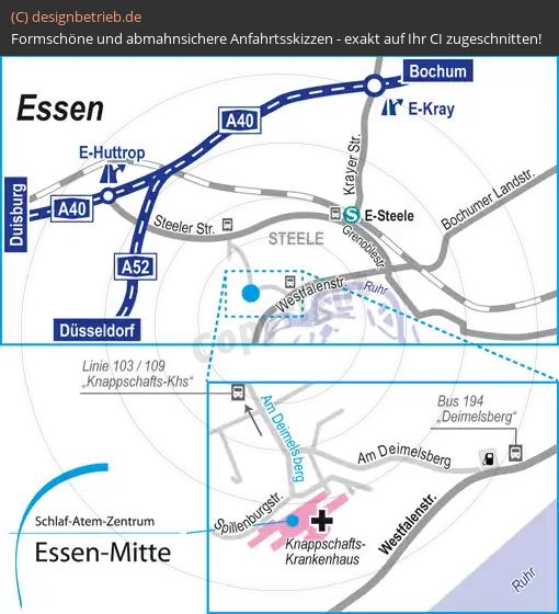Anfahrtsskizze Essen Schlaf-Atem-Zentrum | Löwenstein Medical GmbH & Co. KG