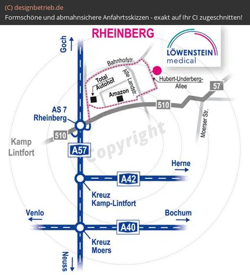 Anfahrtsskizze Rheinberg Niederlassung | Löwenstein Medical GmbH & Co. KG