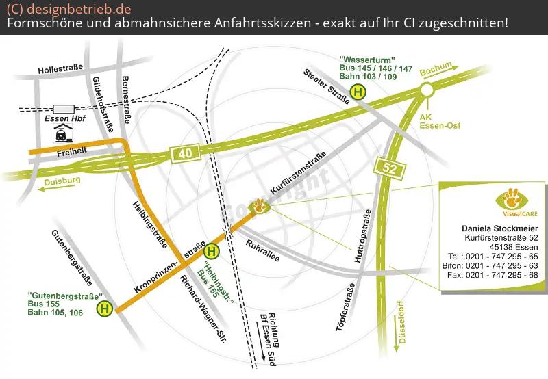 Anfahrtsskizze Essen Stadtmitte (visualCARE)