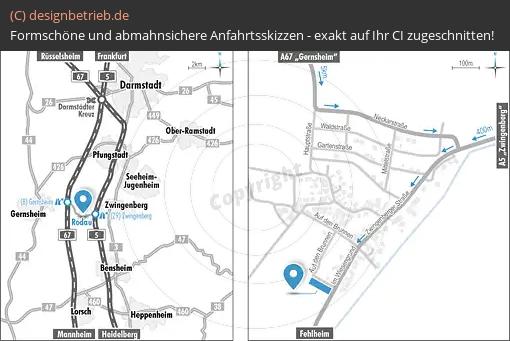 (719) Anfahrtsskizze Rodau-Zwingenberg